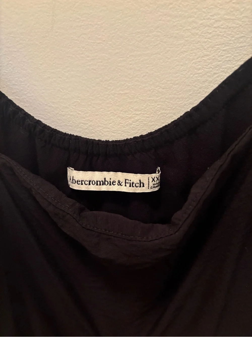 Abercrombie & Fitch Black Spaghetti Strap Tiered Maxi Dress